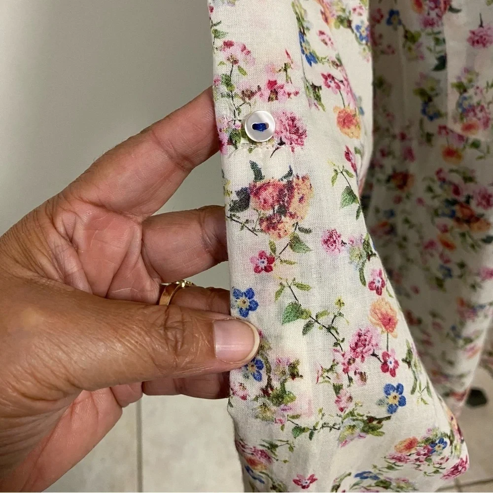 Promod Button up Floral print Shirt Size Medium - Picture 5 of 17